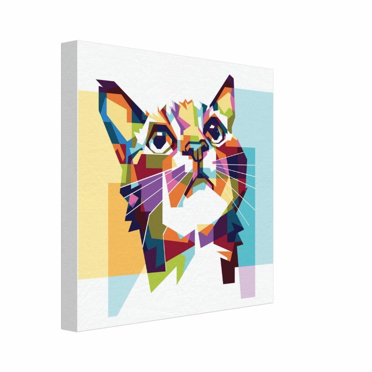 Toile décorative chat graphique style mandala – impression artistique sur toile Chat graphique style Mandala
