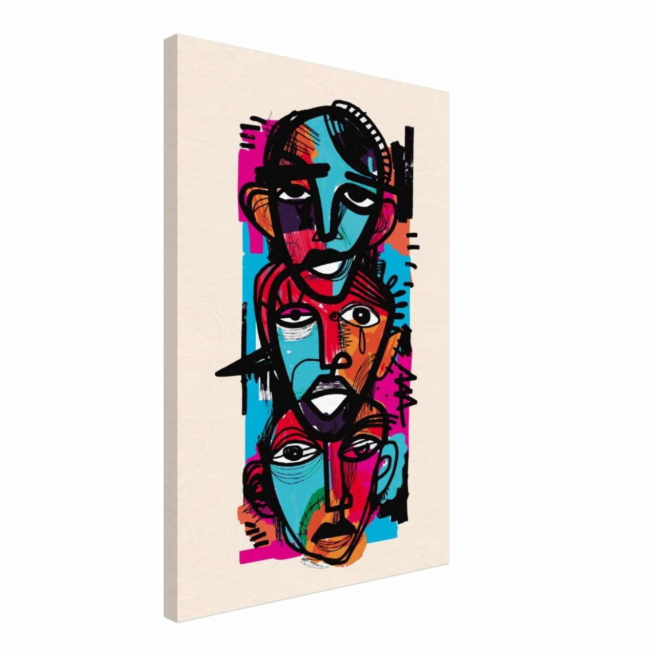 Visages Art Abstrait expressionnisme peinture digitale Visages Art Abstrait expressionnisme peinture digitale