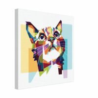 Toile décorative chat graphique style mandala – impression artistique sur toile Chat graphique style Mandala