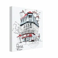 Toile décorative illustration bâtiment parisien Batiment Parisien Illustration