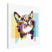 Toile décorative chat graphique style mandala – impression artistique sur toile Chat graphique style Mandala