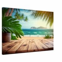 Vu sur la plage au milieu des palmiers Vu sur la plage au milieu des palmiers