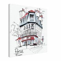 Toile décorative illustration bâtiment parisien Batiment Parisien Illustration