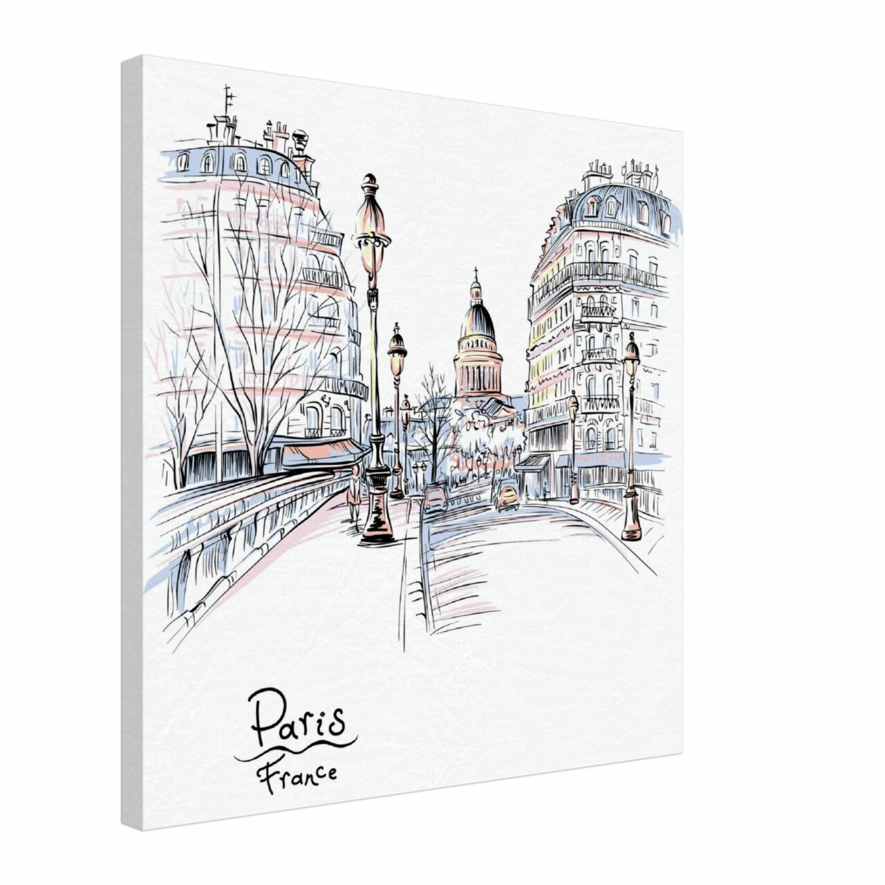 Tableau mural dessin pont de Paris – impression sur toile Dessin pont de Paris