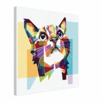 Toile décorative chat graphique style mandala – impression artistique sur toile Chat graphique style Mandala