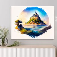 Cadre mural – Aquarelle du Mont Saint Michel cadre mural aquarelle du mont saint michel