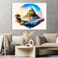 Cadre mural – Aquarelle du Mont Saint Michel cadre mural aquarelle du mont saint michel