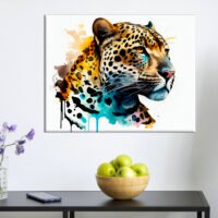 tableau décoratif peinture aquarelle d'un jaguar
