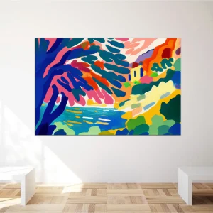 Toile art mural - Peinture colorée Paysage de Collioure