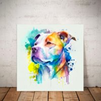 Cadre mural – Portrait Pitbull Aquarelle cadre mural portrait pitbull aquarelle