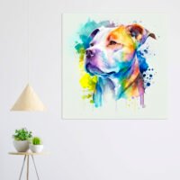 Cadre mural – Portrait Pitbull Aquarelle cadre mural portrait pitbull aquarelle