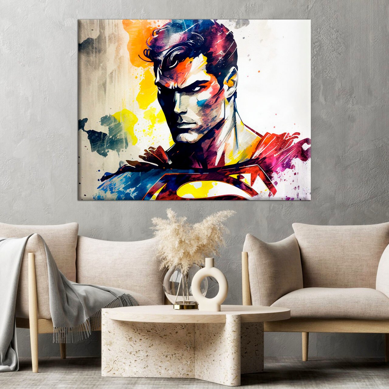 Cadre décoration murale – Portrait Superman Aquarelle artistique cadre décoration murale portrait superman aquarelle artistique
