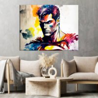 Cadre décoration murale – Portrait Superman Aquarelle artistique cadre décoration murale portrait superman aquarelle artistique