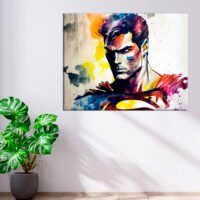 Cadre décoration murale – Portrait Superman Aquarelle artistique cadre décoration murale portrait superman aquarelle artistique