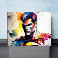 Cadre décoration murale – Portrait Superman Aquarelle artistique cadre décoration murale portrait superman aquarelle artistique