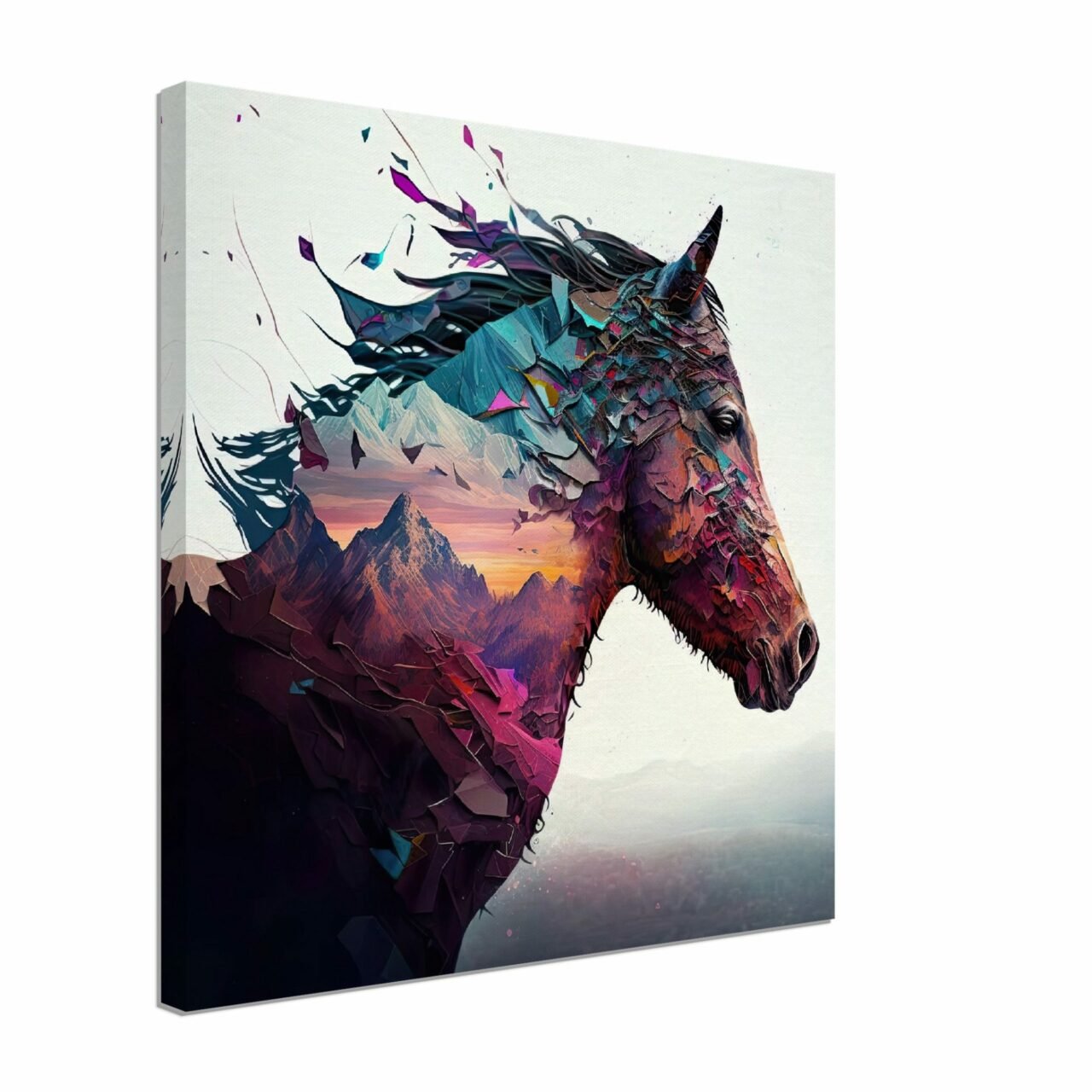 déco murale cheval et paysage de montagne