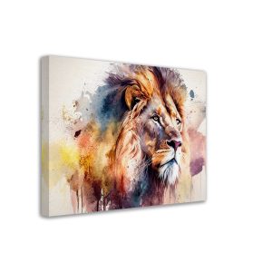 Toile murale - Aquarelle Sérénité du lion