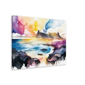 Cadre artistique - Aquarelle Paysage en Islande