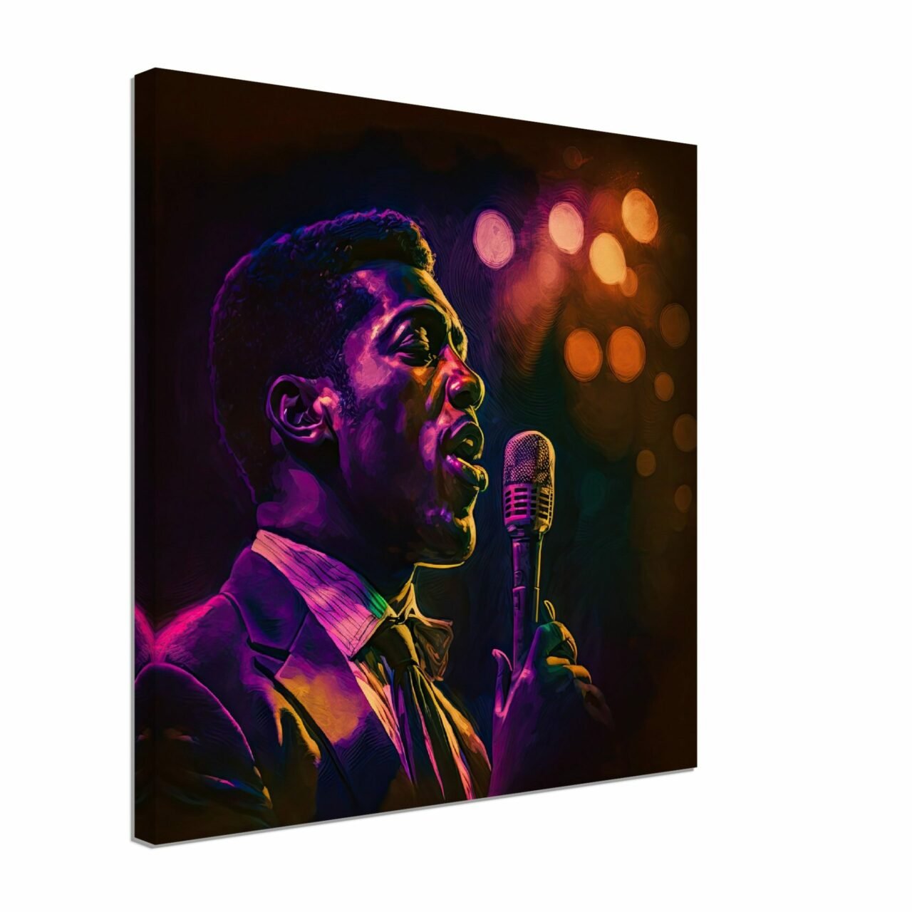 Cadre Vintage – Portrait Chanteur de Soul cadre vintage portrait chanteur de soul