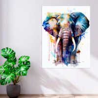 Toile cadre décoratif – Aquarelle Imposant Éléphant toile cadre décoratif aquarelle imposant Éléphant