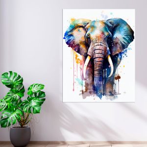 Toile cadre décoratif - Aquarelle Imposant Éléphant