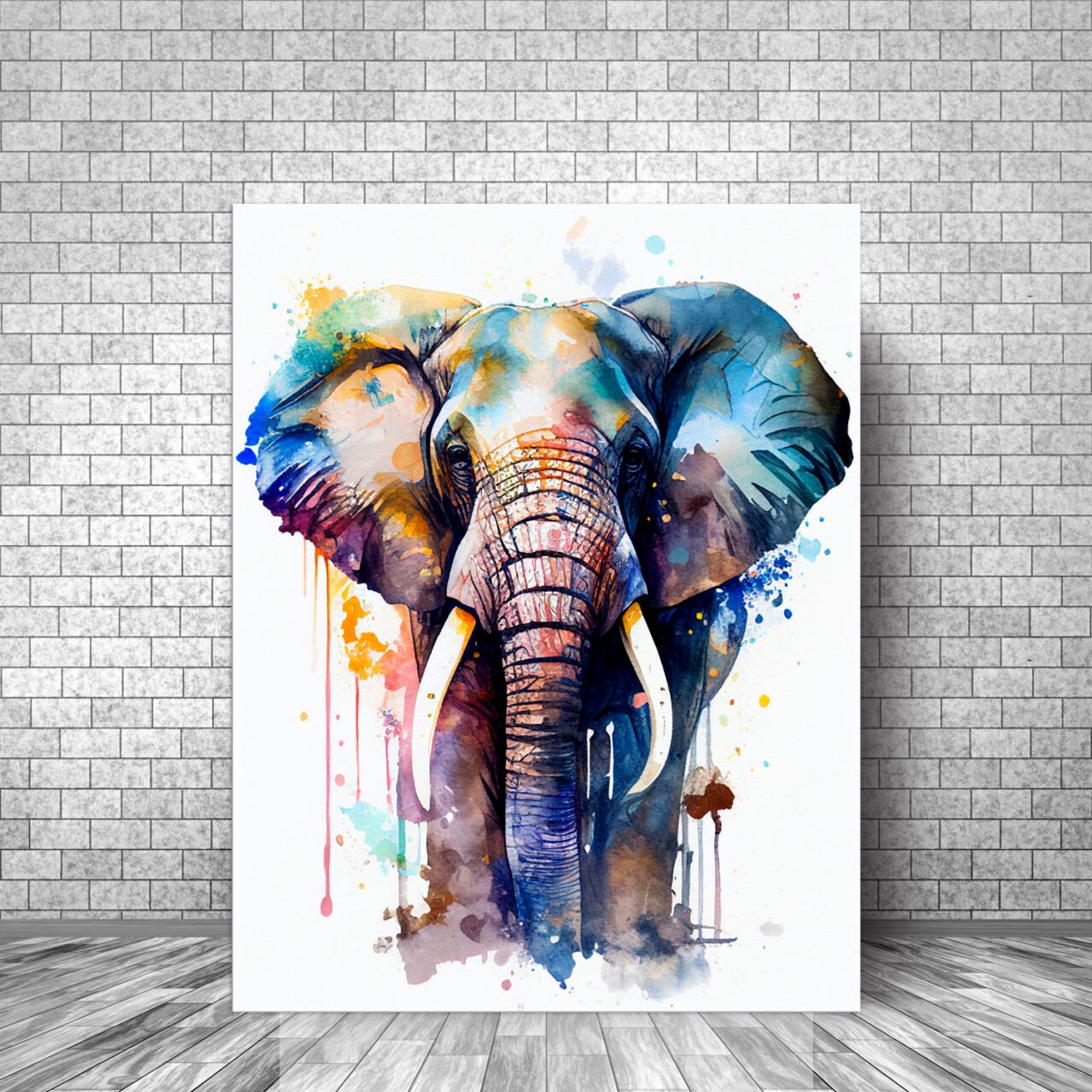 Toile cadre décoratif – Aquarelle Imposant Éléphant toile cadre décoratif aquarelle imposant Éléphant