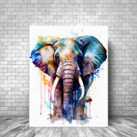 Toile cadre décoratif – Aquarelle Imposant Éléphant toile cadre décoratif aquarelle imposant Éléphant