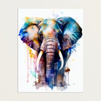 Toile cadre décoratif – Aquarelle Imposant Éléphant toile cadre décoratif aquarelle imposant Éléphant