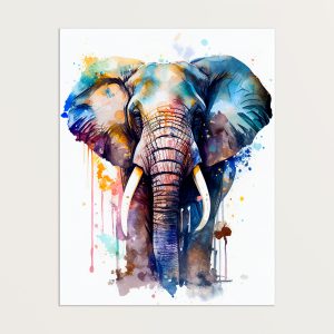 Toile cadre décoratif - Aquarelle Imposant Éléphant