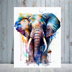 Toile cadre décoratif - Aquarelle Imposant Éléphant