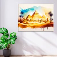Toile art décoratif – Aquarelle paysage des Pyramides d’Égypte toile art décoratif aquarelle paysage des pyramides d'Égypte