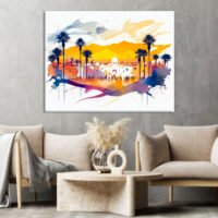 Cadre mural – Aquarelle Place de Marrakech cadre mural aquarelle place de marrakech