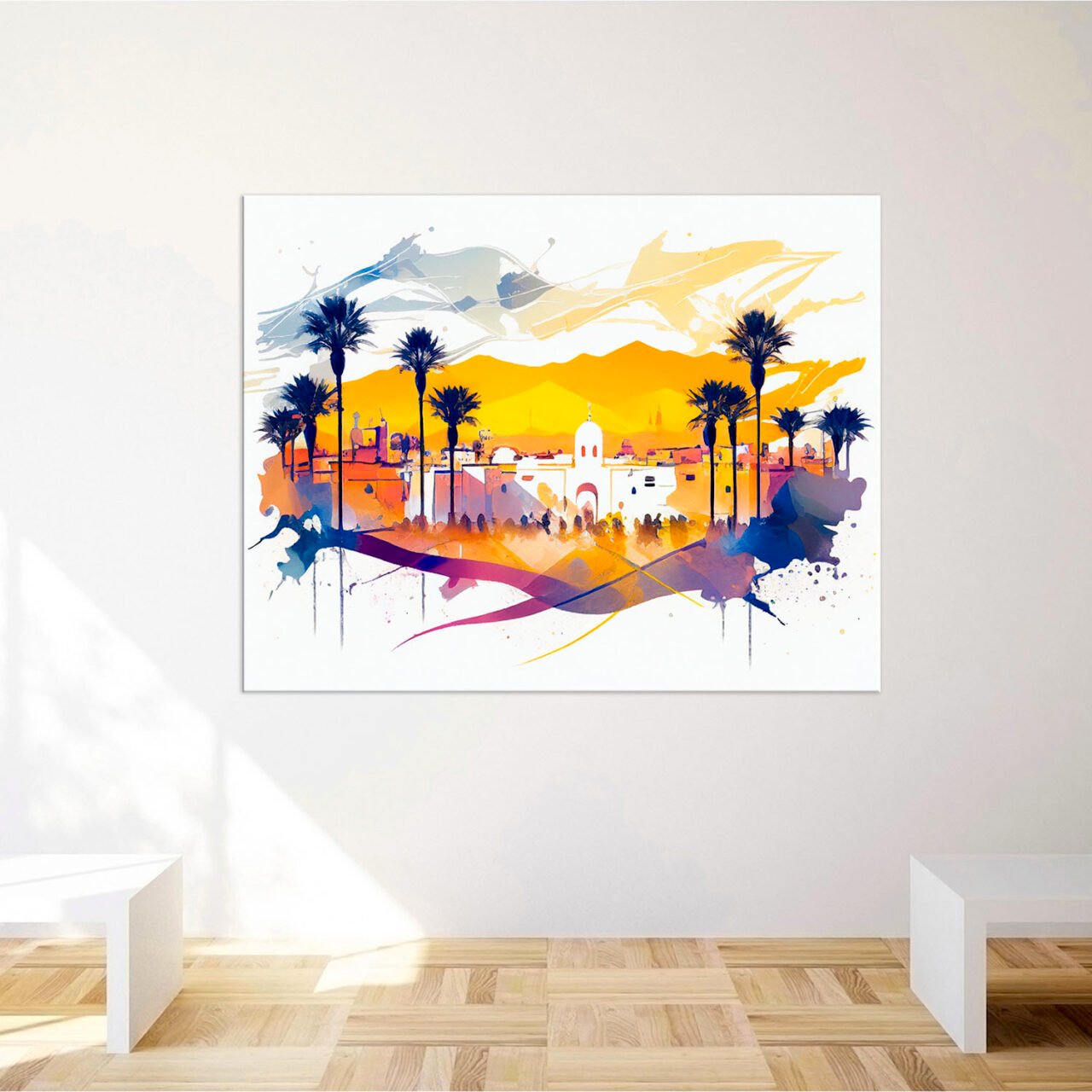 Cadre mural – Aquarelle Place de Marrakech cadre mural aquarelle place de marrakech