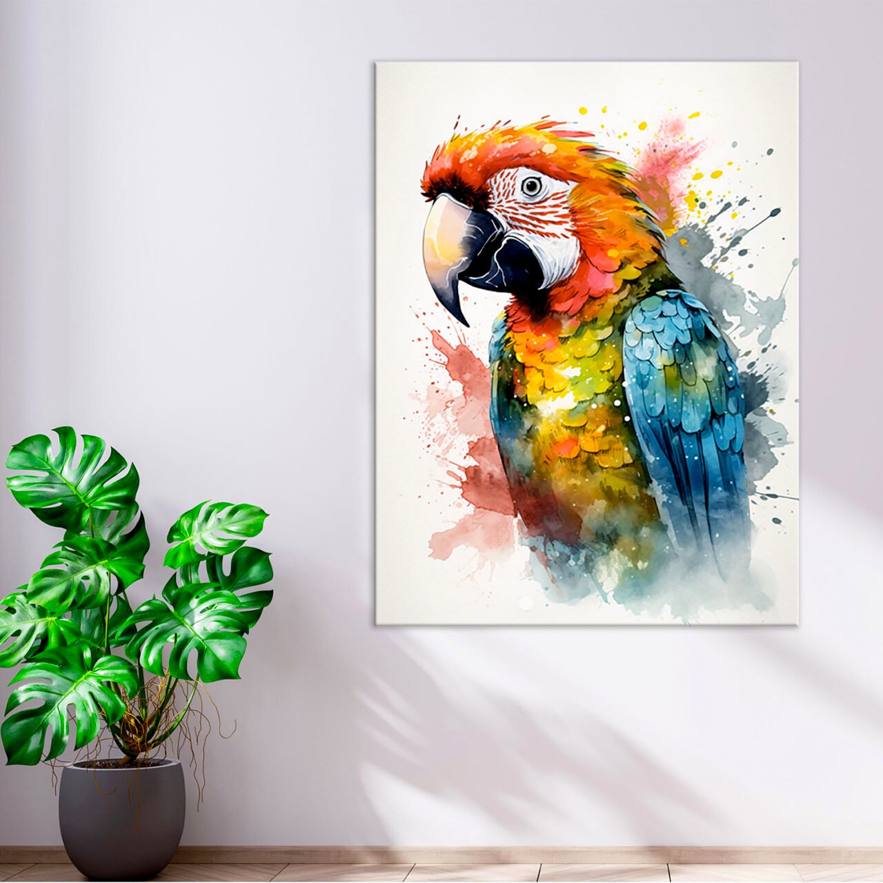 Art Cadre mural- Aquarelle Portrait de Perroquet art cadre mural aquarelle portrait de perroquet