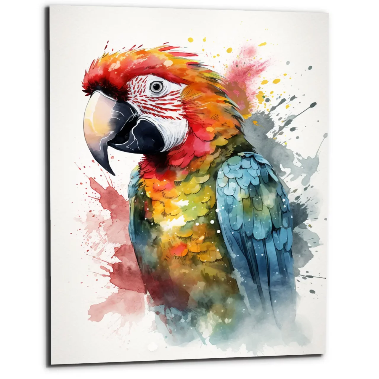 Art Cadre mural- Aquarelle Portrait de Perroquet art cadre mural aquarelle portrait de perroquet