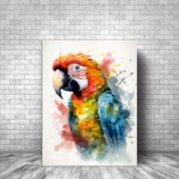 Art Cadre mural- Aquarelle Portrait de Perroquet art cadre mural aquarelle portrait de perroquet
