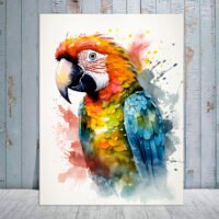 Art Cadre mural- Aquarelle Portrait de Perroquet art cadre mural aquarelle portrait de perroquet