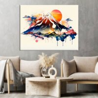 Art décoration murale – Aquarelle Mont Fuji art décoration murale aquarelle mont fuji
