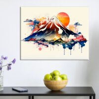 Art décoration murale – Aquarelle Mont Fuji art décoration murale aquarelle mont fuji