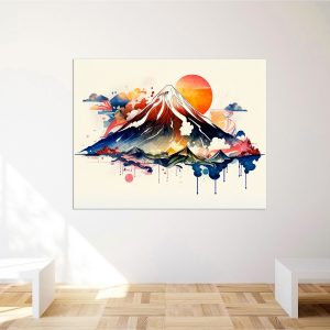Art décoration murale - Aquarelle Mont Fuji