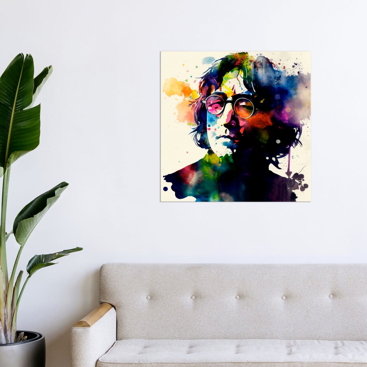 Cadre mural – Portrait Aquarelle John Lennon cadre mural portrait aquarelle john lennon