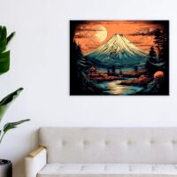 Déco murale – Dessin coloré du Mont Fuji déco murale dessin coloré du mont fuji