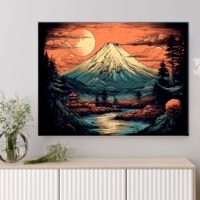 Déco murale – Dessin coloré du Mont Fuji déco murale dessin coloré du mont fuji