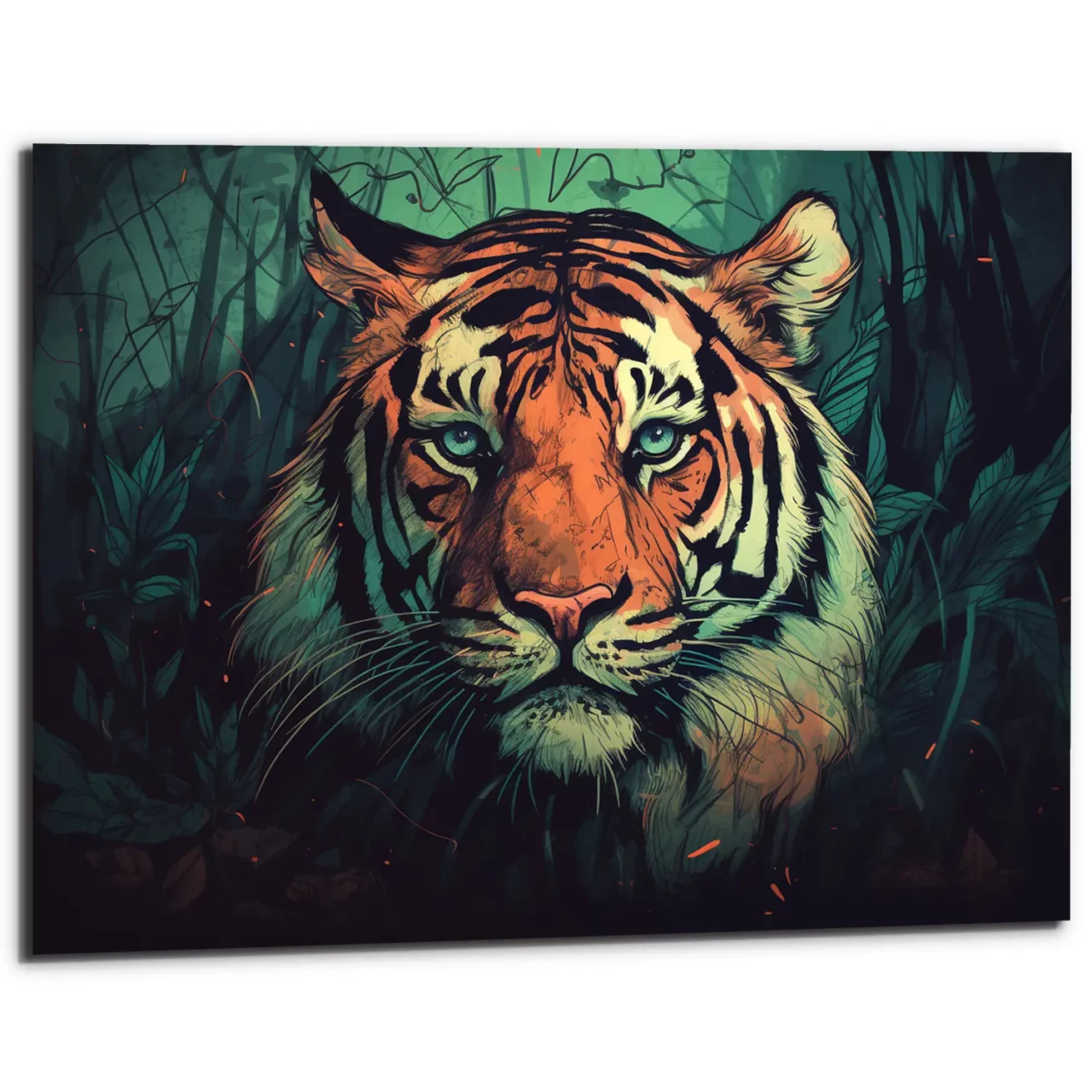 Cadre mural – Dessin Couleur Tigre dans la jungle cadre mural dessin couleur tigre dans la jungle