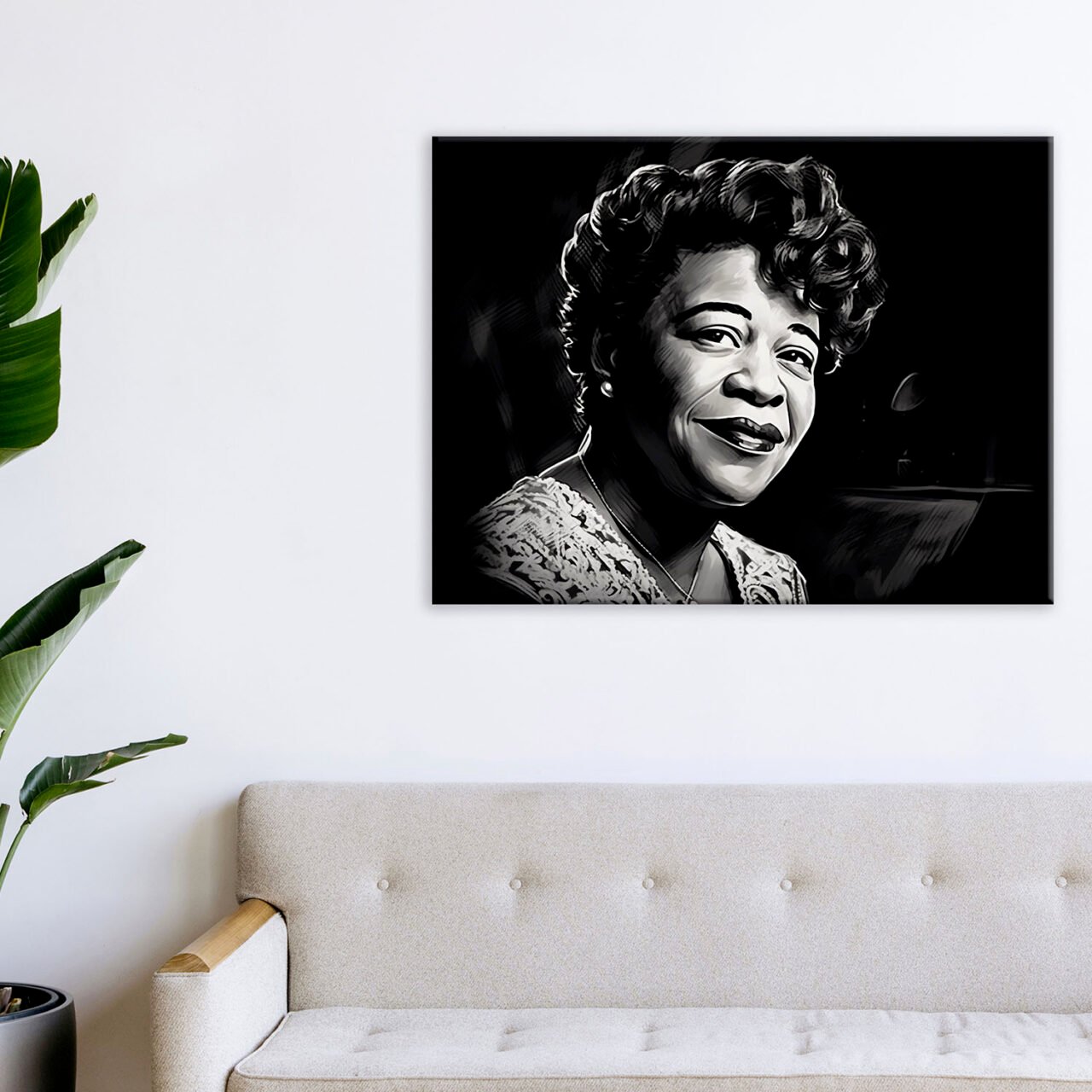 portrait artistique dessin noir et blanc ella fitzgerald
