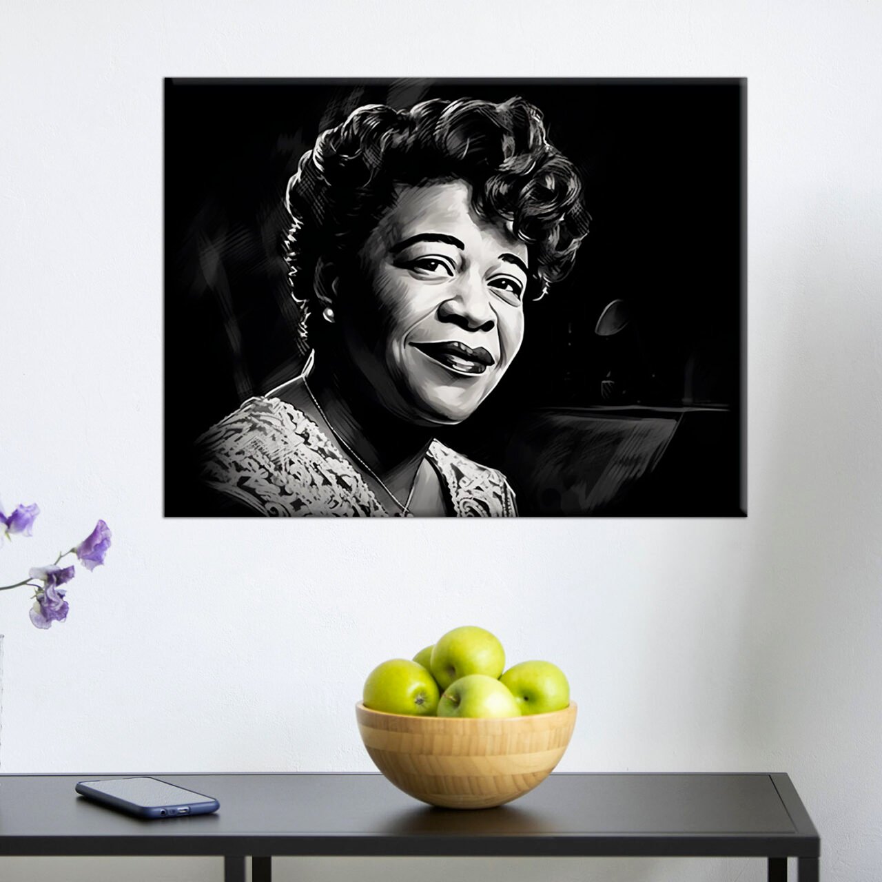 portrait artistique dessin noir et blanc ella fitzgerald