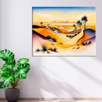 Cadre mural – Dunes du Sahara en Aquarelle cadre mural dunes du sahara en aquarelle