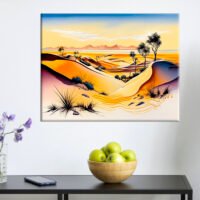 Cadre mural – Dunes du Sahara en Aquarelle cadre mural dunes du sahara en aquarelle