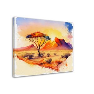 Tableau d'art mural - Aquarelle Désert de Namibie