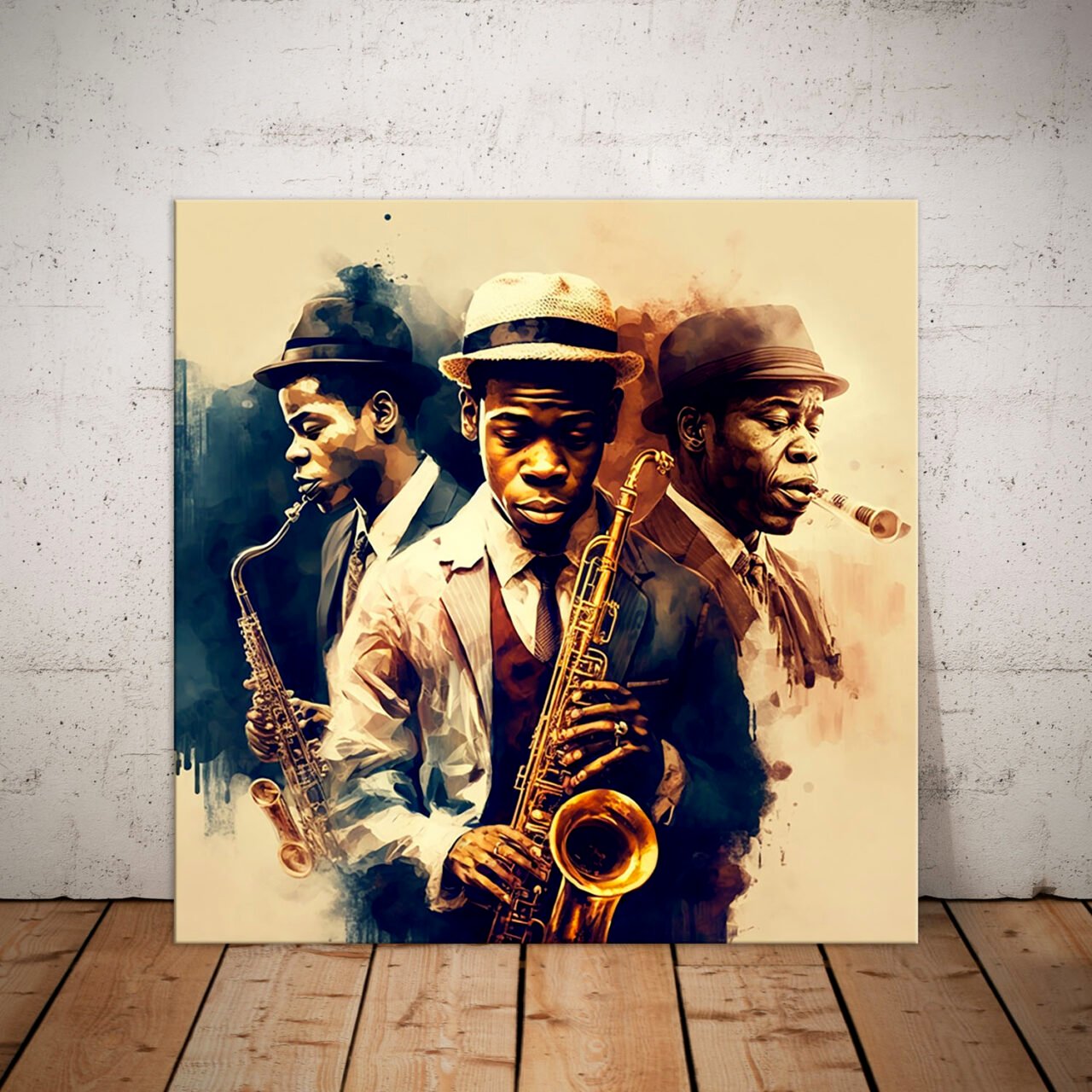 Cadre mural – Musiciens saxophonistes de jazz cadre mural musiciens saxophonistes de jazz